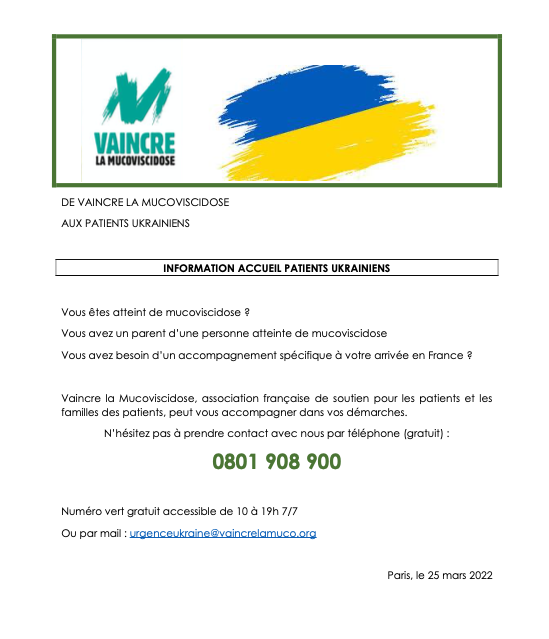 Flyer patients mucoviscidose Ukraine