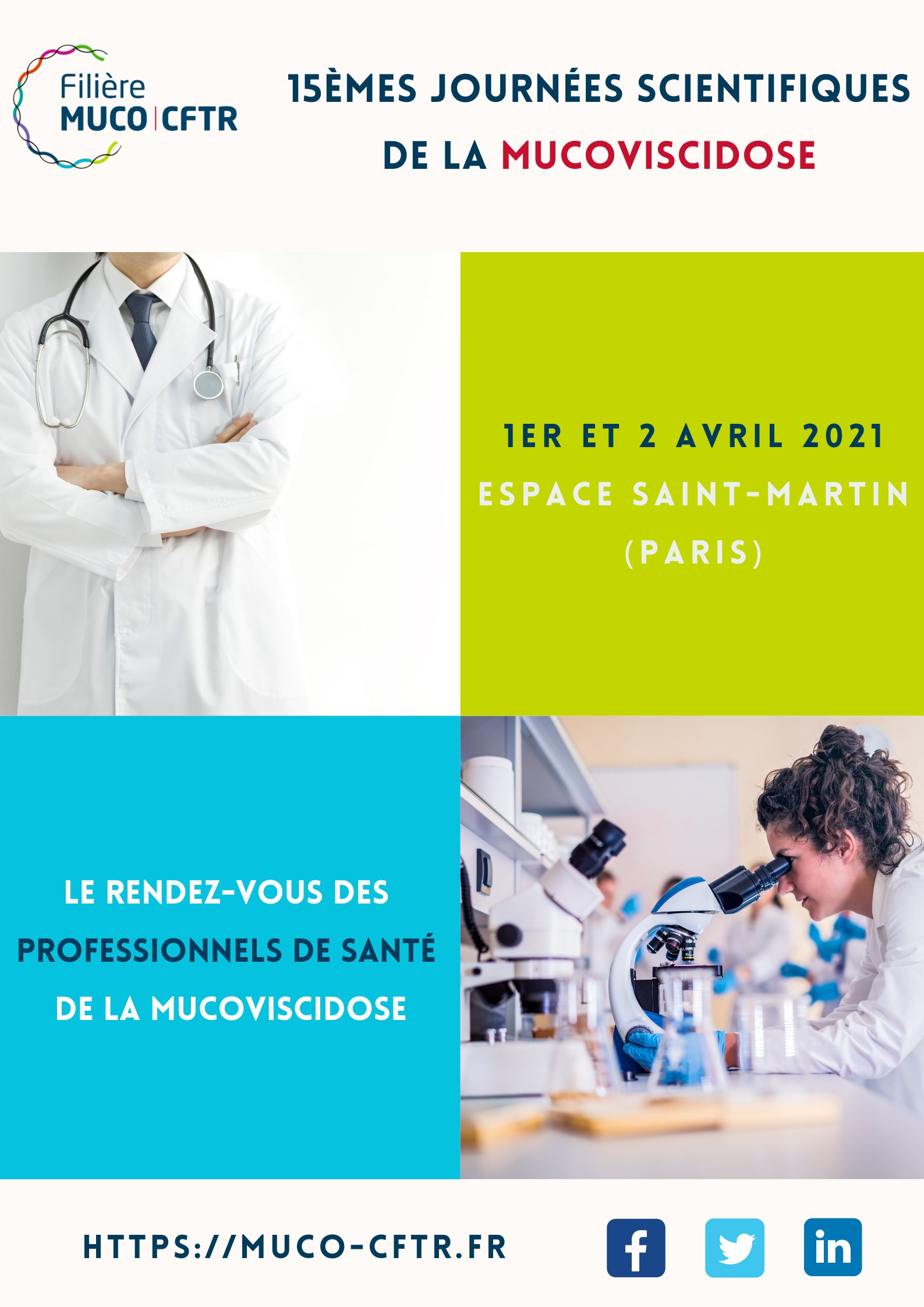 Affiche des Journées Scientifiques de la Mucoviscidose 2021